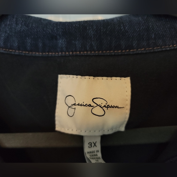 Jessica Simpson Women's Plus Size Dark Wash  Denim Jacket - 3X - Picture 6 of 8